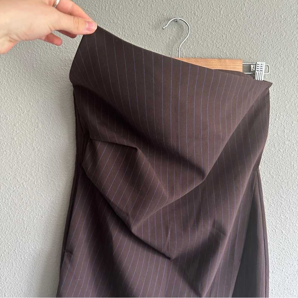 Zara Brown Strapless Dress - Picture 4 of 14